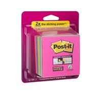 Post-it Super Sticky Cubo di Foglietti, 76 x 76 mm, Arcobaleno