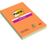 Post-It Super Sticky Grandi Formati, Collezione Boost, a Righe, 101 mm x 152 mm,