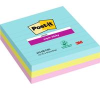 Foglietti Post-it® Super Sticky - 159972 Blocchetti Post-It 101 X 101 mm di colori assortiti con 90 fogli per blocchetto in confezione da 3 Pz.