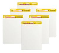 Post-it Super Sticky Meeting Charts,Pacchetto convenienza, 6 blocchetti, 30 Fogli per blocco, 635 mm x 762 mm, Colore Bianco, per Fare Brainstorming Ovunque e Rendere Visibili tutte le Idee