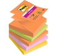 Post-it Super Sticky Z-Notes Boost Color Collection, Pack of 5 Pads, 90 Sheets p