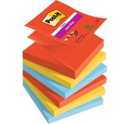 Post-it Super Sticky Z-Notes Playful Color Collection, Pack of 6 Pads, 90 Sheets