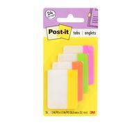 Post-it Tabs, 2 in, Solid, Assorted Bright Colors, 6 Tabs/Color, 4 Colors, 24 Tabs/Pack (686-PLOY)