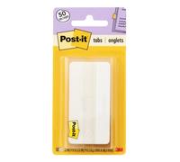 Post-it Tabs, 3 in, Solid, White, 25 Tabs/On-the-go Dispenser, 2 Dispensers/Pack (686F-50WH3IN)