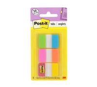 Post-it Tabs, solido, 12 linguette per colore, 36 linguette per dispenser 36 Tabs Assorted Bright Colors