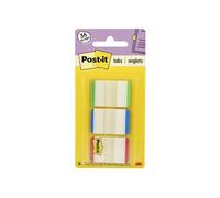 Post-it Tabs, solido, 12 linguette per colore, 36 linguette per dispenser 36 Tabs Assorted Primary Lined