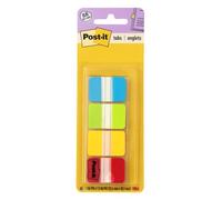 Post-it Tabs, solido, 12 linguette per colore, 36 linguette per dispenser 88 Tabs Aqua, Lime, Yellow, Red