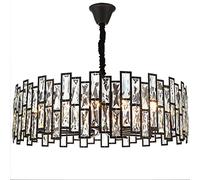 Post Modern Black Metal Led Pendant Lights Lustre K9 Crystal Hanging Lamp Led Indoor Lighting Suspended Drop Light Lamp (Size : D50)