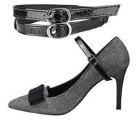 Post scarpe con tacchi alti invisibili Cazze invisibili per tacchi alti, cinghie flessibili per scarpe | Cinghie elastiche fisse contro la caduta del tallone, cinghie alla caviglia con fibbia, 1 Nero