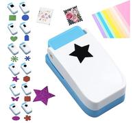 Postage Shape Punch, 1X0.8inch Rectangular Postage Stamp Punch, Square Hole Punchs, for Cardboard Scrapbook Postage Envelope Labels Wrapping Card Making Crafting (star)
