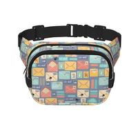 Postal Stationery - Marsupio unisex regolabile a doppio strato, quadrato, per attività all'aperto, viaggi, corsa, escursionismo, Nero , Taglia unica