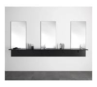 Postazione Tripla Mobile da Parrucchiere con Specchiera Componibile