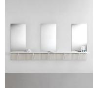 Postazione Tripla Mobile da Parrucchiere con Specchiera Componibile