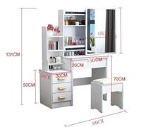 Postazione trucco toeletta specchio rettangolare sgabello camera da letto