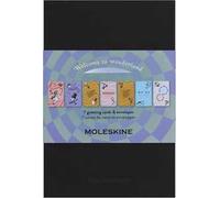 Moleskine Set 7 Biglietti d’Auguri Le Avventure di Alice nel Paese delle Meraviglie, Biglietti in Carta Riciclata 9x14 cm con retro per Messaggi da Inviare o Collezionare