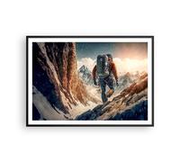Poster 100x70cm Alpi Arrampicata Montagne Stampe Immagini Quadri Moderni Murale