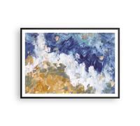 Poster 100x70cm Astrazione Pittura Onde Stampe Immagini Quadri Moderni Murale