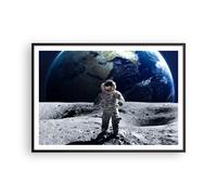 Poster 100x70cm Astronauta Luna Terra spazio Stampe Immagini Quadri Moderni