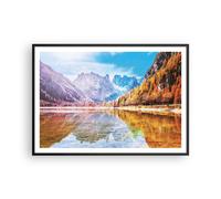 Poster 100x70cm Autunno paesaggio montagne Stampe Immagini Quadri Moderni Murale
