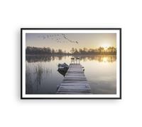 Poster 100x70cm Bridge Ovest Il Sole Stampe Immagini Quadri Moderni Murale