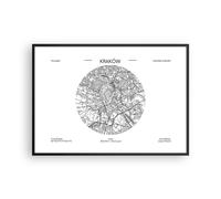 Poster 100x70cm Carta Geografica Cracovia Polonia Stampe Immagini Quadri Moderni