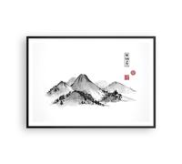 Poster 100x70cm Disegno Asia Montagne Stampe Immagini Quadri Moderni Murale