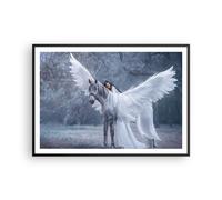 Poster 100x70cm donna cavallo natura Stampe Immagini Quadri Moderni Murale