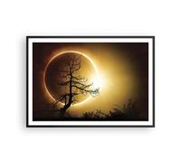 Poster 100x70cm Eclipse il sole l'albero Stampe Immagini Quadri Moderni Murale