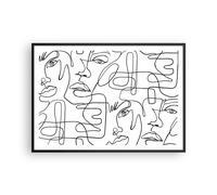 Poster 100x70cm Facce Linea Occhi Stampe Immagini Quadri Moderni Murale