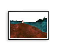 Poster 100x70cm Faro Moderno Montagne Stampe Immagini Quadri Moderni Murale