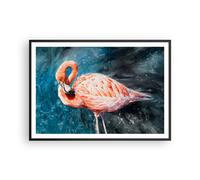 Poster 100x70cm Fenicottero Uccello Natura Stampe Immagini Quadri Moderni Murale
