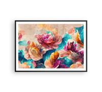 Poster 100x70cm Fiori Pastello Pezzo Stampe Immagini Quadri Moderni Murale