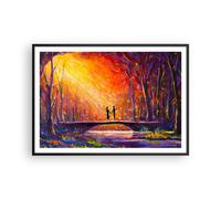 Poster 100x70cm foresta albero natura Stampe Immagini Quadri Moderni Murale