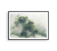 Poster 100x70cm Foresta Nebbia Natura Stampe Immagini Quadri Moderni Murale