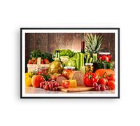 Poster 100x70cm Il cibo verdure broccoli carne Stampe Immagini Quadri Moderni