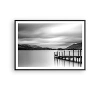 Poster 100x70cm In bianco e nero paesaggio lago Stampe Immagini Quadri Moderni