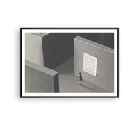 Poster 100x70cm Labirinto grigio perduto Stampe Immagini Quadri Moderni Murale
