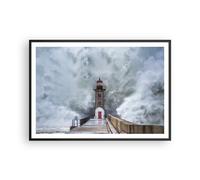 Poster 100x70cm Lanterna Mare Tempesta Stampe Immagini Quadri Moderni Murale