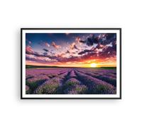 Poster 100x70cm lavanda montagne campo Stampe Immagini Quadri Moderni Murale