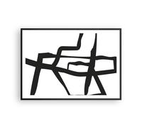 Poster 100x70cm Linea Bianco E Nero Astrattismo Stampe Immagini Quadri Moderni