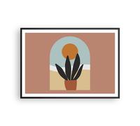 Poster 100x70cm Minimalista Finestra Fiore Stampe Immagini Quadri Moderni Murale