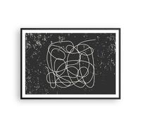 Poster 100x70cm Moderno Linea Nero Stampe Immagini Quadri Moderni Murale