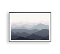 Poster 100x70cm Montagne grafica pastello Stampe Immagini Quadri Moderni Murale