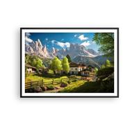 Poster 100x70cm Montagne Paesaggio Alpi Stampe Immagini Quadri Moderni Murale