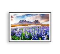 Poster 100x70cm montagne prato fiori Stampe Immagini Quadri Moderni Murale