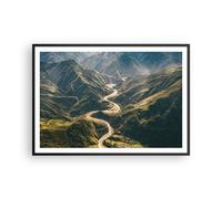 Poster 100x70cm Montagne Via Foresta Stampe Immagini Quadri Moderni Murale