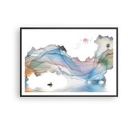 Poster 100x70cm Onde montagne fata Stampe Immagini Quadri Moderni Murale