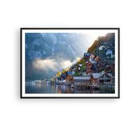 Poster 100x70cm Paesaggio Montagne Lago Stampe Immagini Quadri Moderni Murale