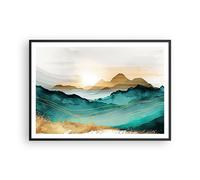 Poster 100x70cm Paesaggio Montagne Moderno Stampe Immagini Quadri Moderni Murale