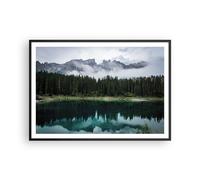 Poster 100x70cm Paesaggio montagne nuvole Stampe Immagini Quadri Moderni Murale